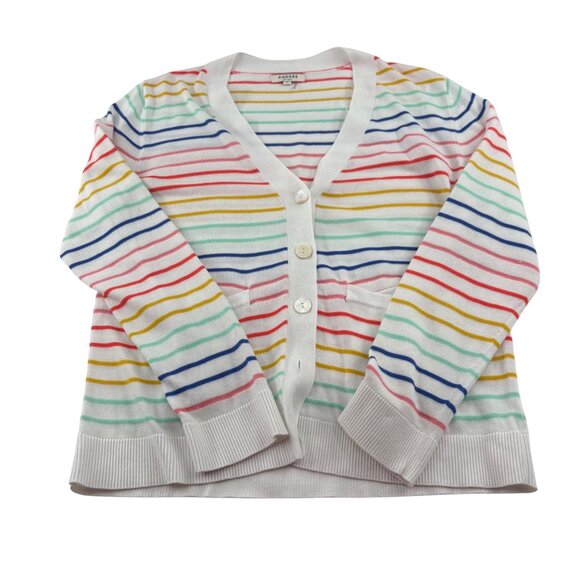Andrée By Unit Striped Button-Front Cardigan Sweater rainbow Small Oversized - Picture 1 of 6